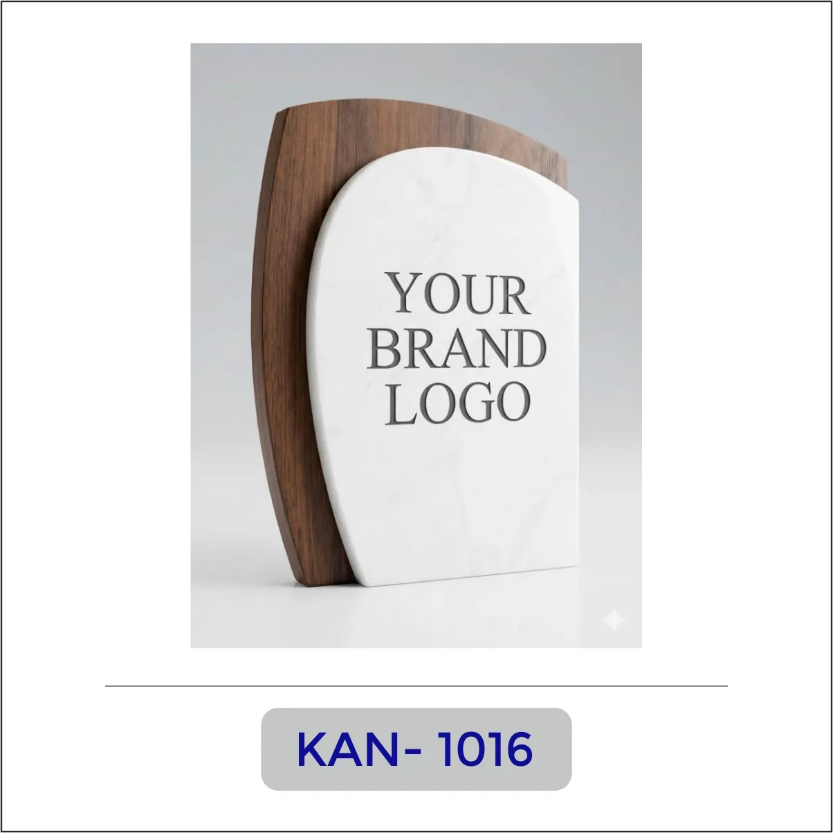Wooden Arch Award with Logo Space - KAN-1016