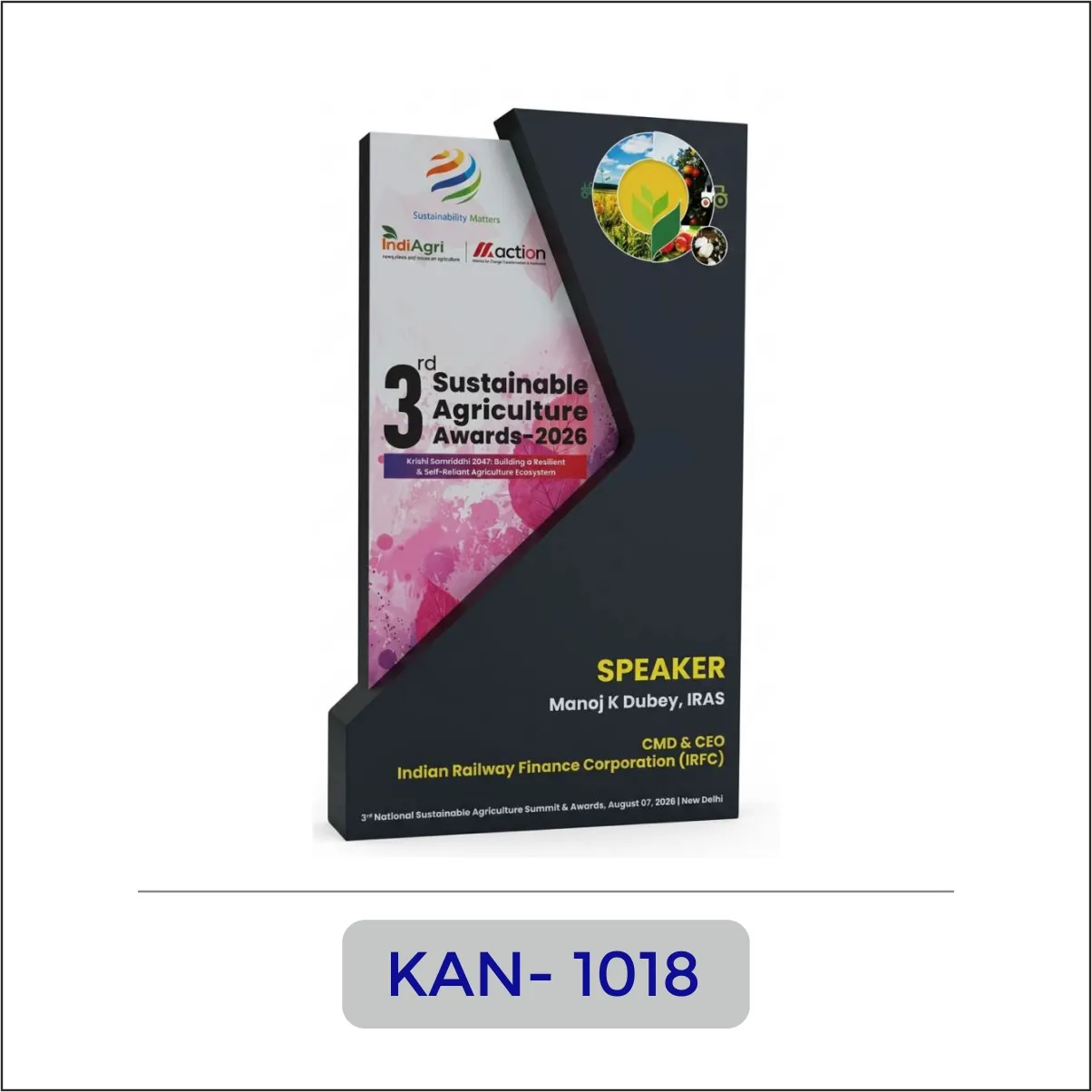 Wooden Colour-Printed Angular Award - KAN-1018