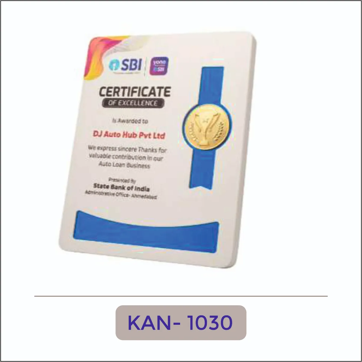 Wooden Certificate and Medal Award - KAN-1030