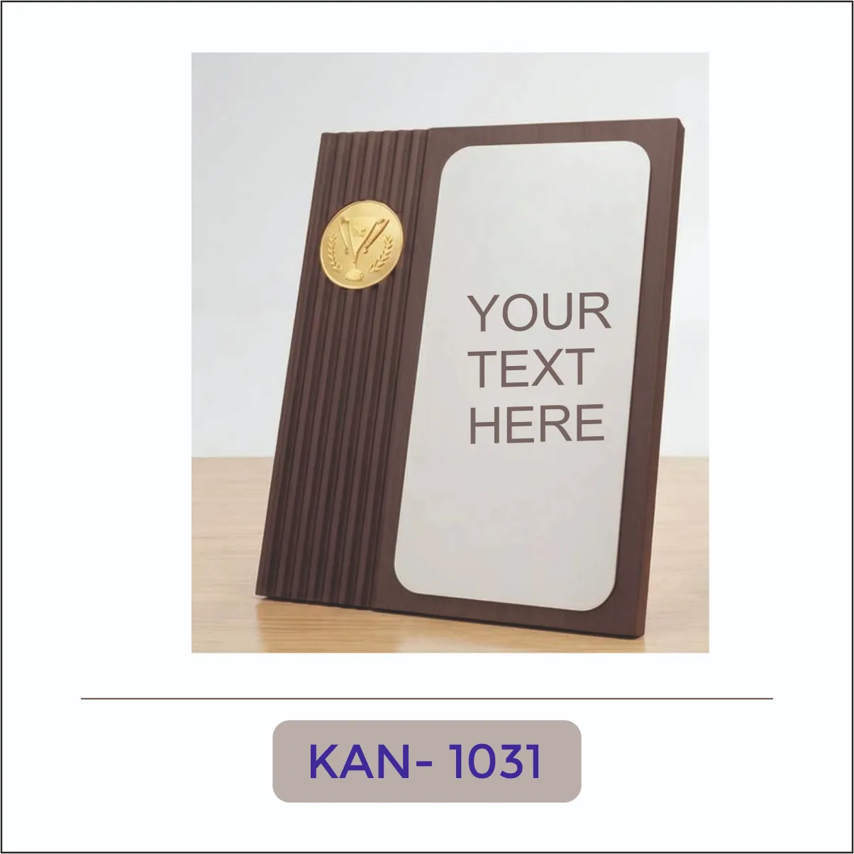 Wooden Medal Award Plaque - KAN-1031