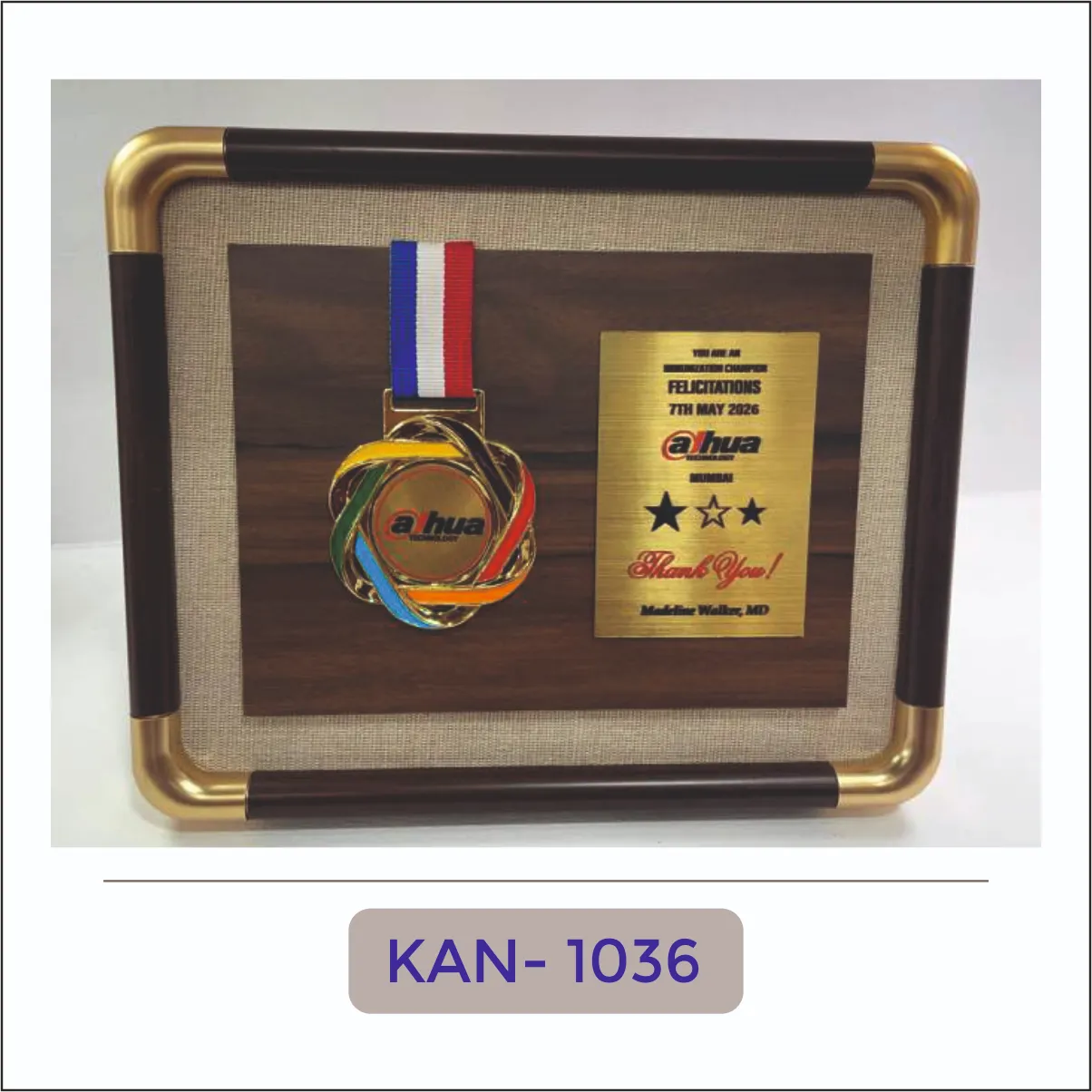 Wooden Medal and Certificate Frame - KAN-1036