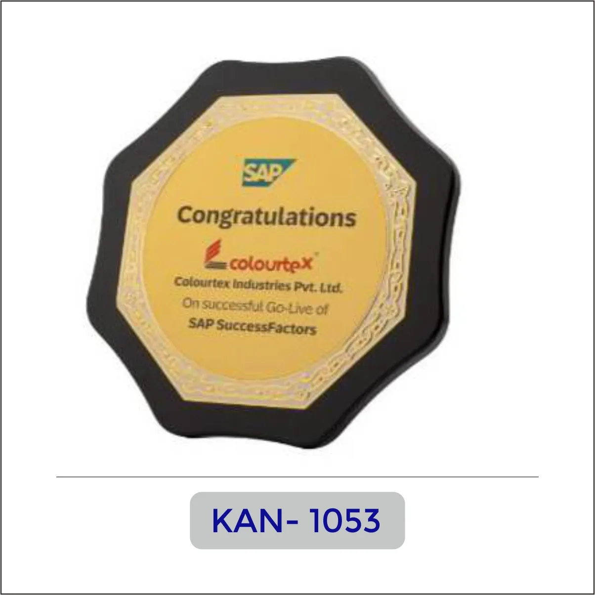 Wooden Octagonal Award Plaque - KAN-1053