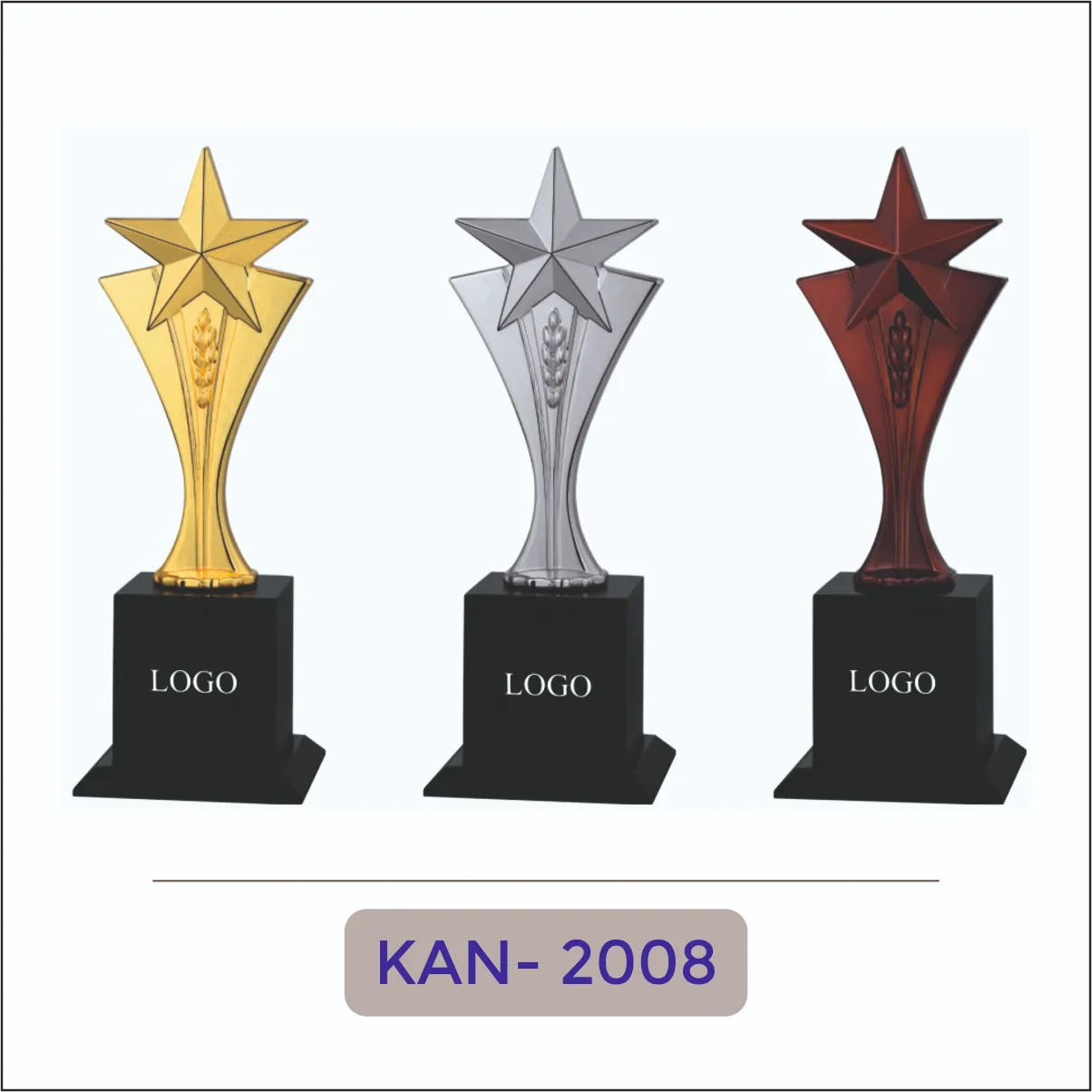 Flowing Star Metal Trophy - KAN-2008