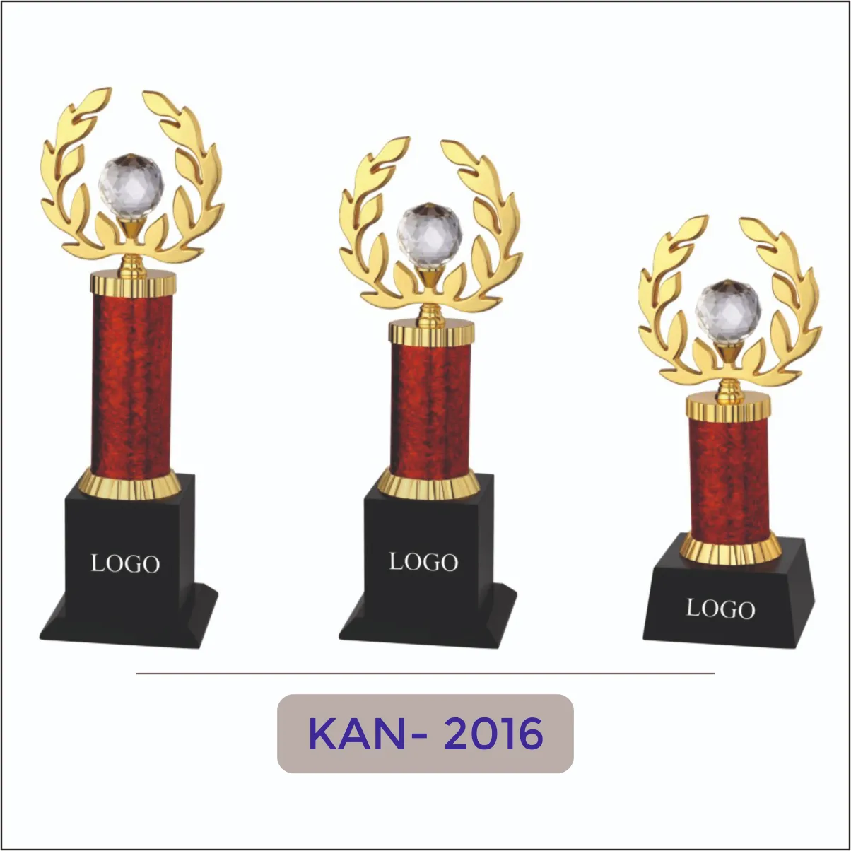 Laurel Wreath Metal Trophy - KAN-2016