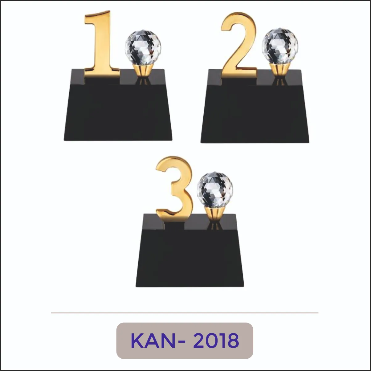 1-2-3 Rank Metal Trophy - KAN-2018