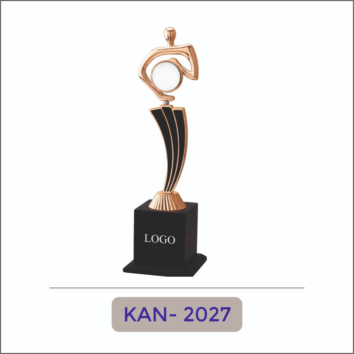 Abstract Curved Metal Trophy - KAN-2027