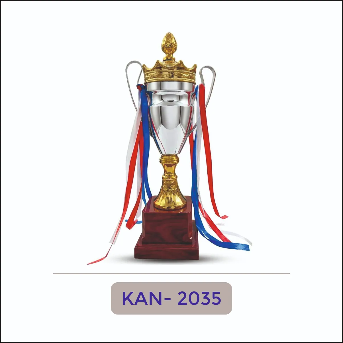 Silver Cup Trophy with Ribbons - KAN-2035
