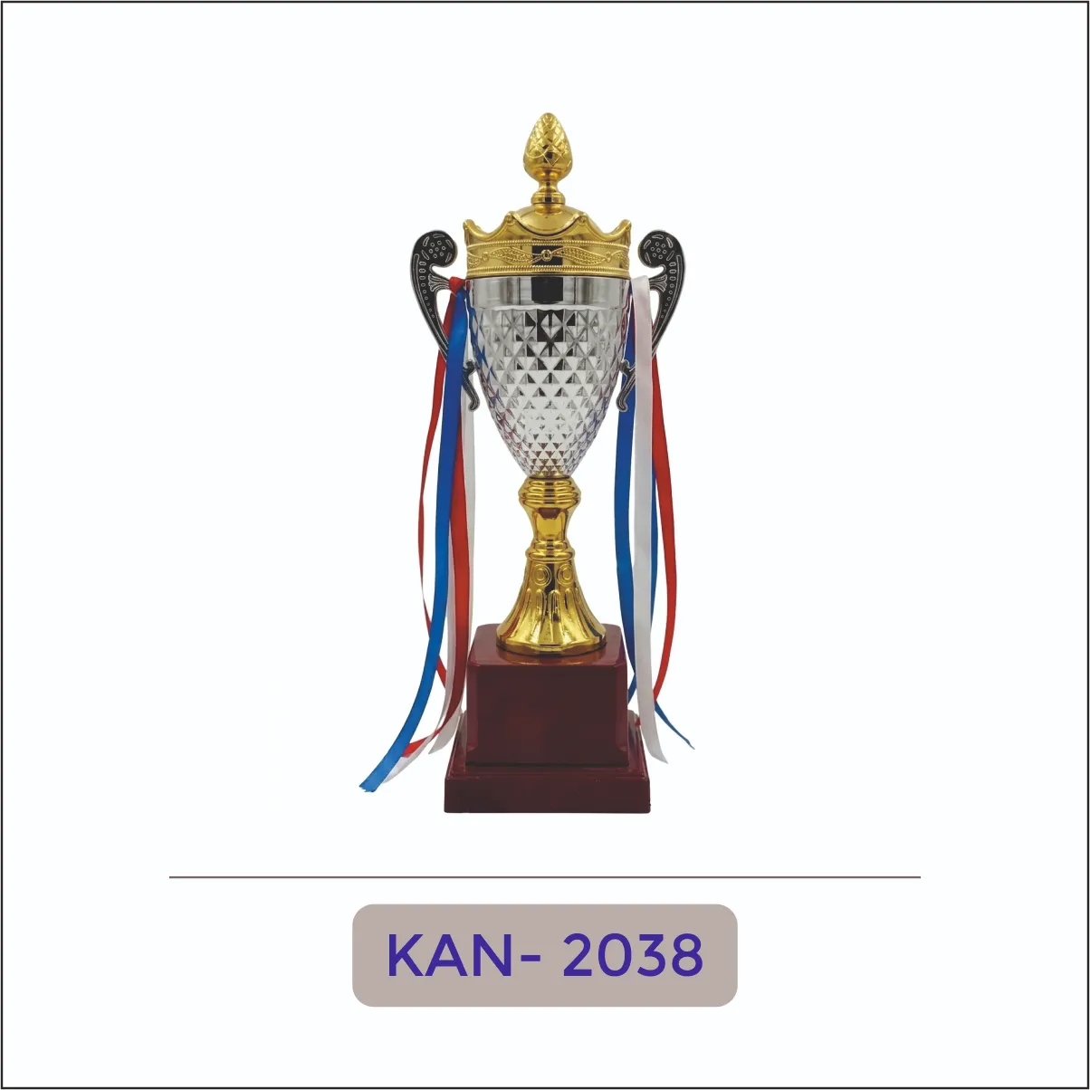 Patterned Gold & Silver Cup Trophy - KAN-2038
