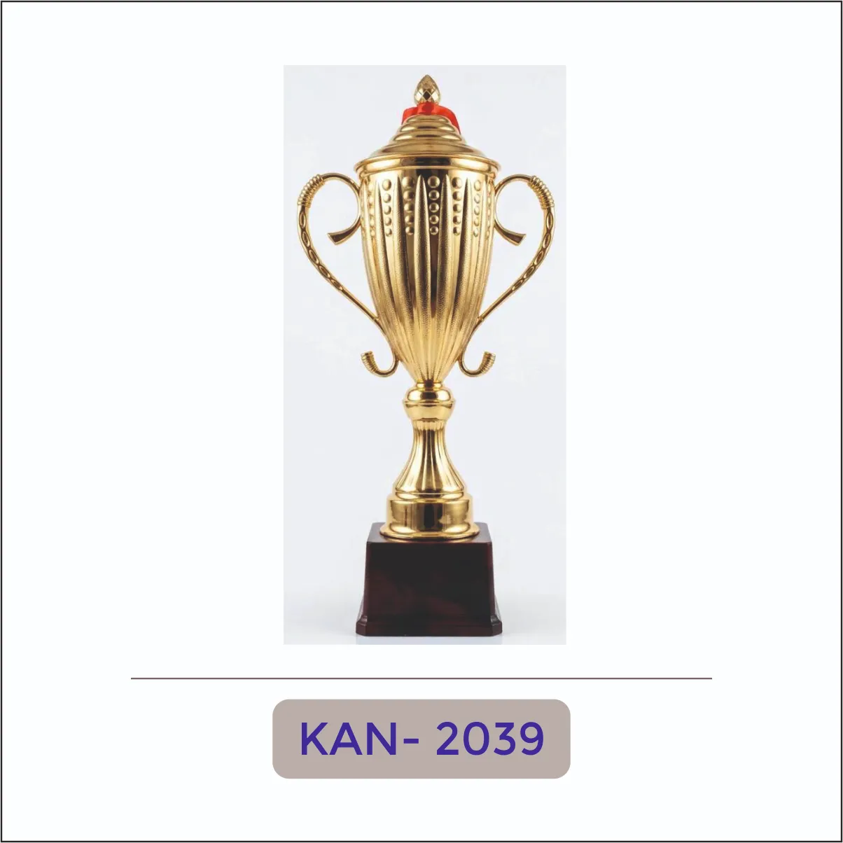 Tall Gold Cup Trophy with Lid - KAN-2039