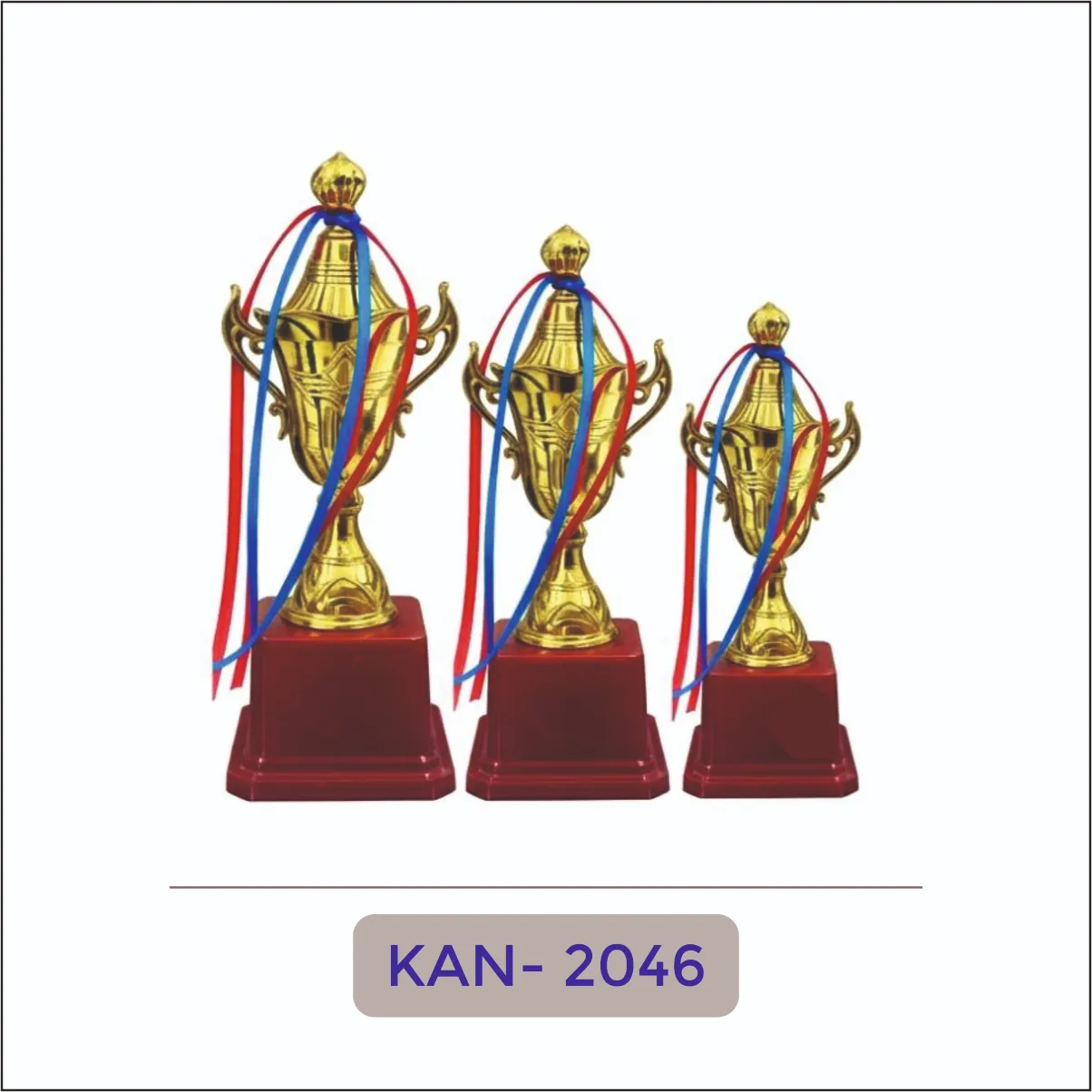 Gold Cup Trophy Set (3 Sizes) - KAN-2046