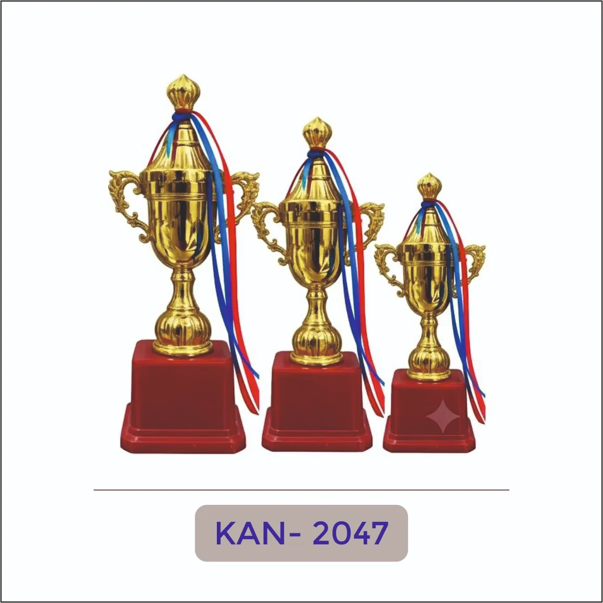 Lidded Gold Cup Trophy Set - KAN-2047