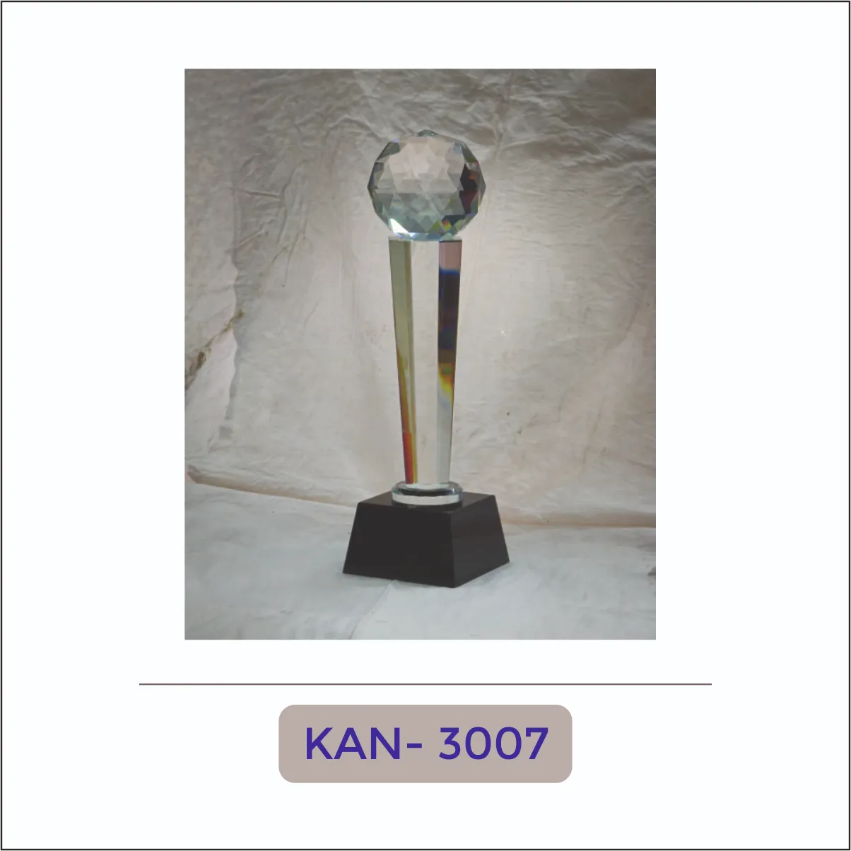 Crystal Ball Column Trophy - KAN-3007
