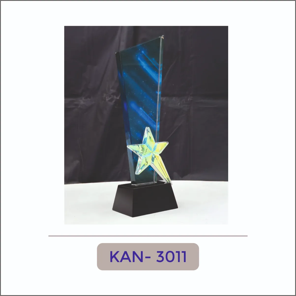 Printed Crystal Star Trophy - KAN-3011