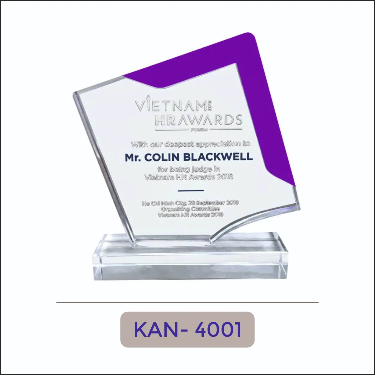 Acrylic Corporate Award Plaque - KAN-4001