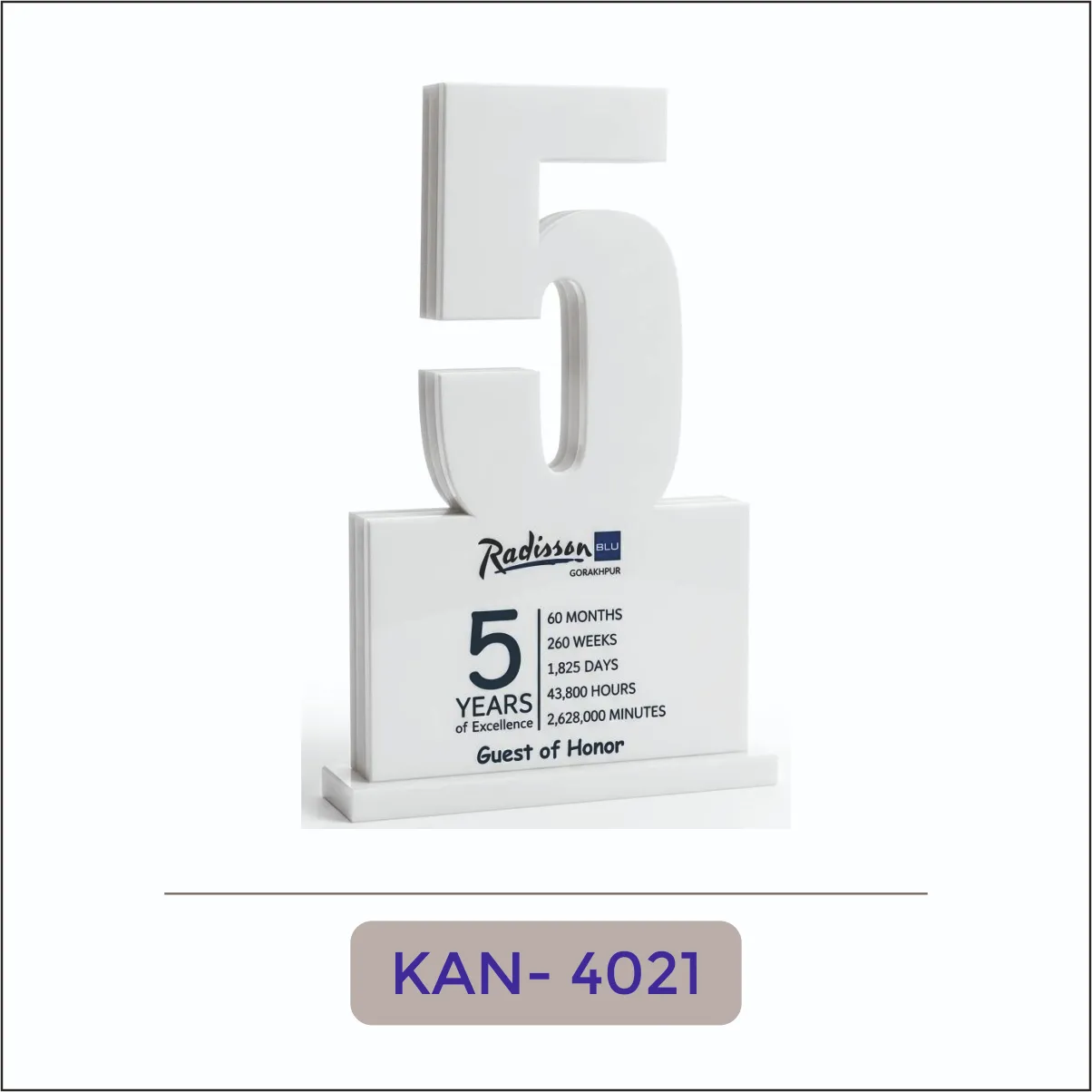 Acrylic Anniversary Number Award - KAN-4021