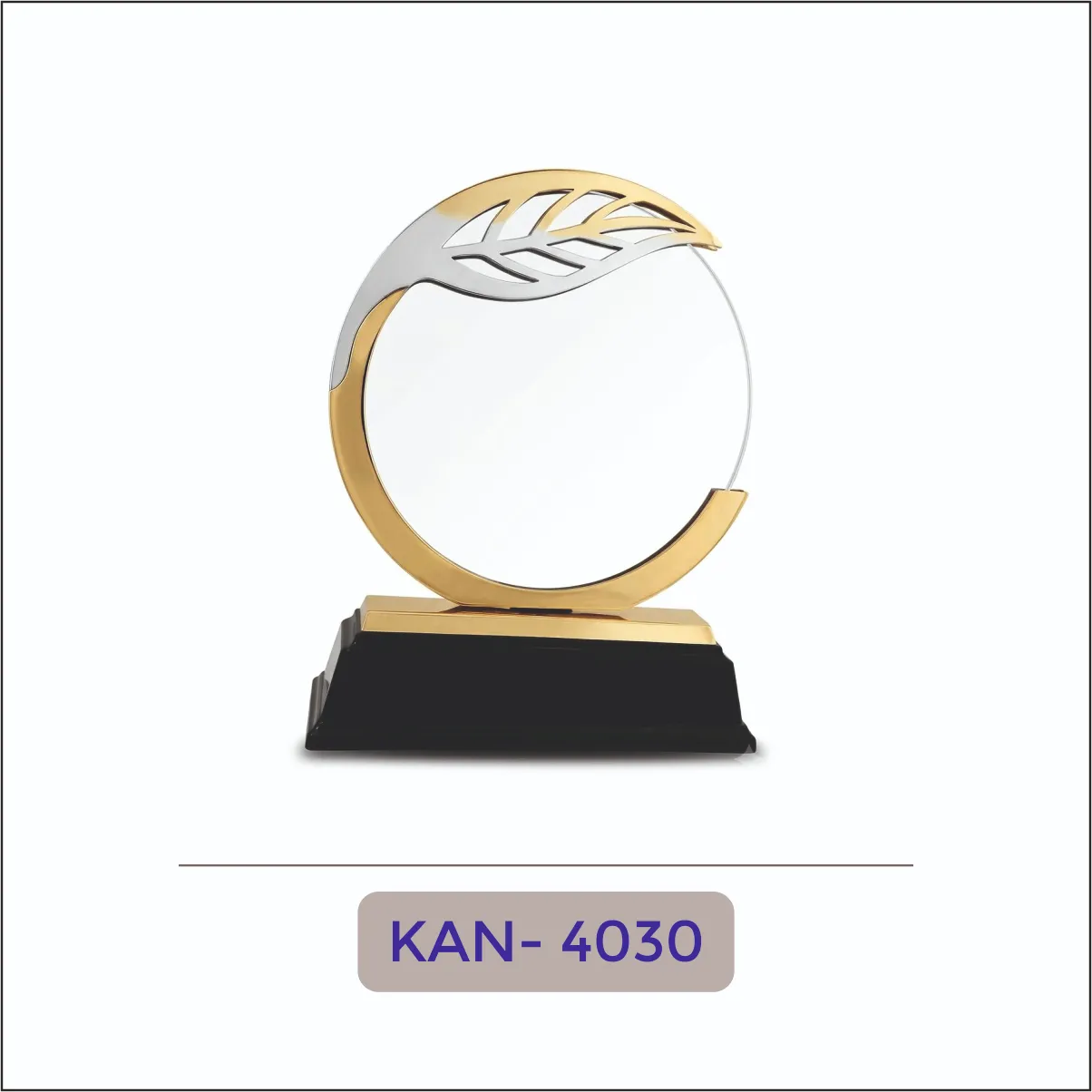 Acrylic Leaf Circle Award - KAN-4030